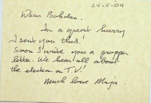 The letter written by Maya `s-Gravesande.