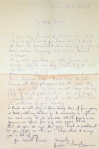 The letter written by Marie-Claude Gugger.