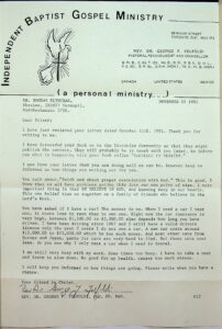The letter from Dr Georg F. Felfoldi.