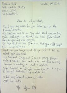 The letter written by Regina Pohl.