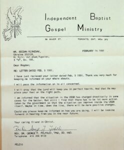 The letter written by Dr Georg F. Felfoldi.