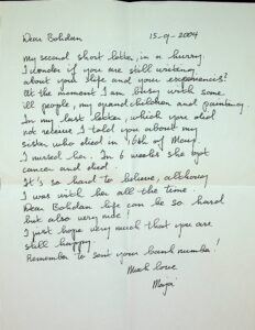 The letter written by Maya `s-Gravesande.