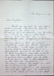 The letter written by Maya `s-Gravesande.