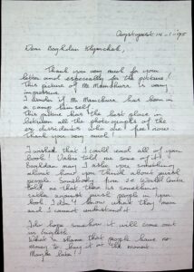 The letter written by Maya `s-Gravesande.