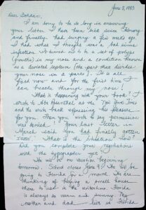 The letter written by Stan Hendel.