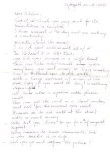 The letter written by Maya `s-Gravesande.