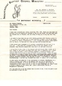 The letter written by Dr Georg F. Felfoldi.